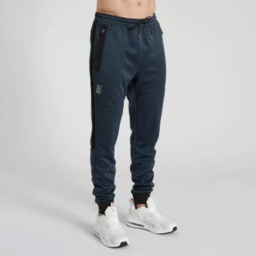 LEONE TROUSERS MELANGE - blue